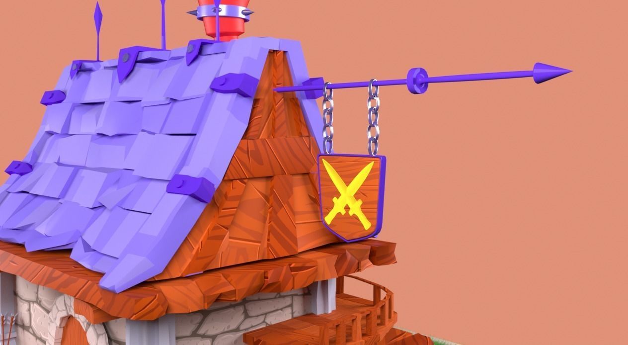 Enviroment Cartoon Low-poly 3D model_7