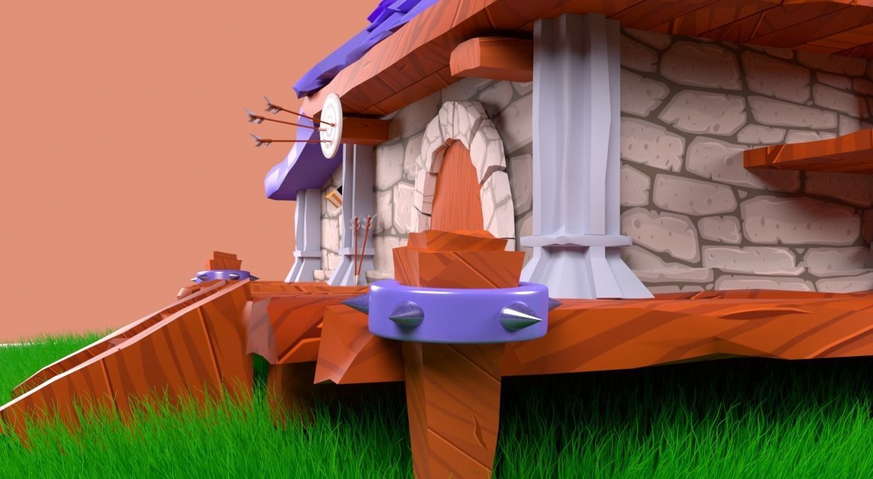 Enviroment Cartoon Low-poly 3D model_3