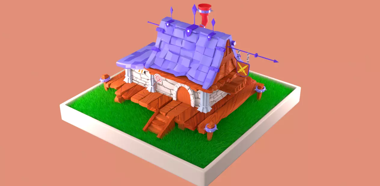 Enviroment Cartoon Low-poly 3D model_0