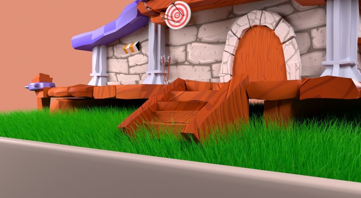 Enviroment Cartoon Low-poly 3D model_4