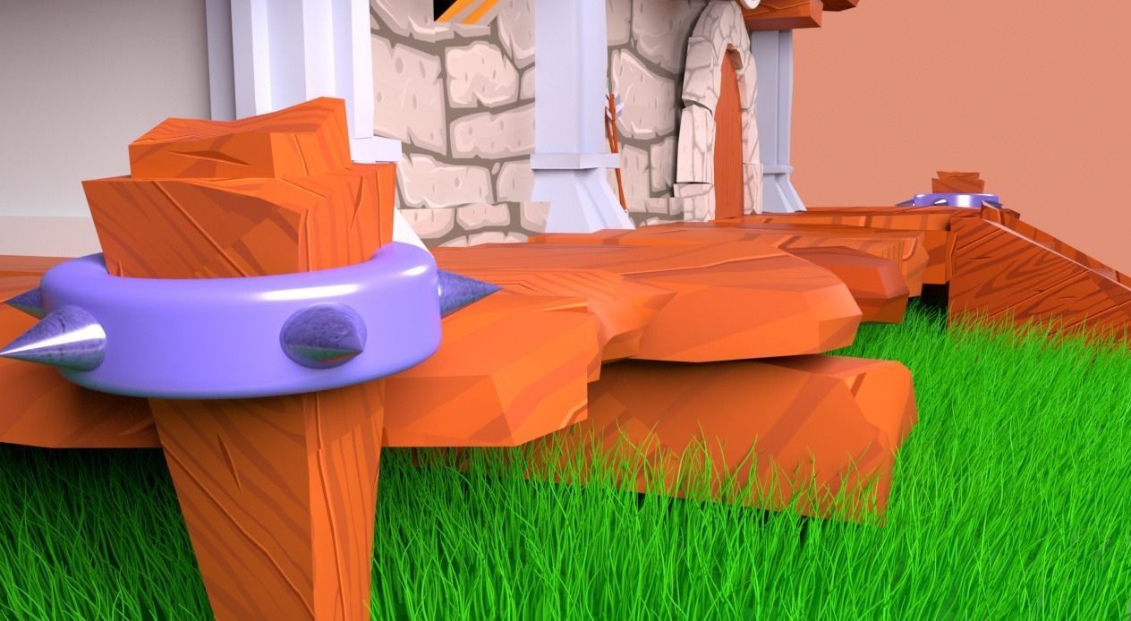 Enviroment Cartoon Low-poly 3D model_5