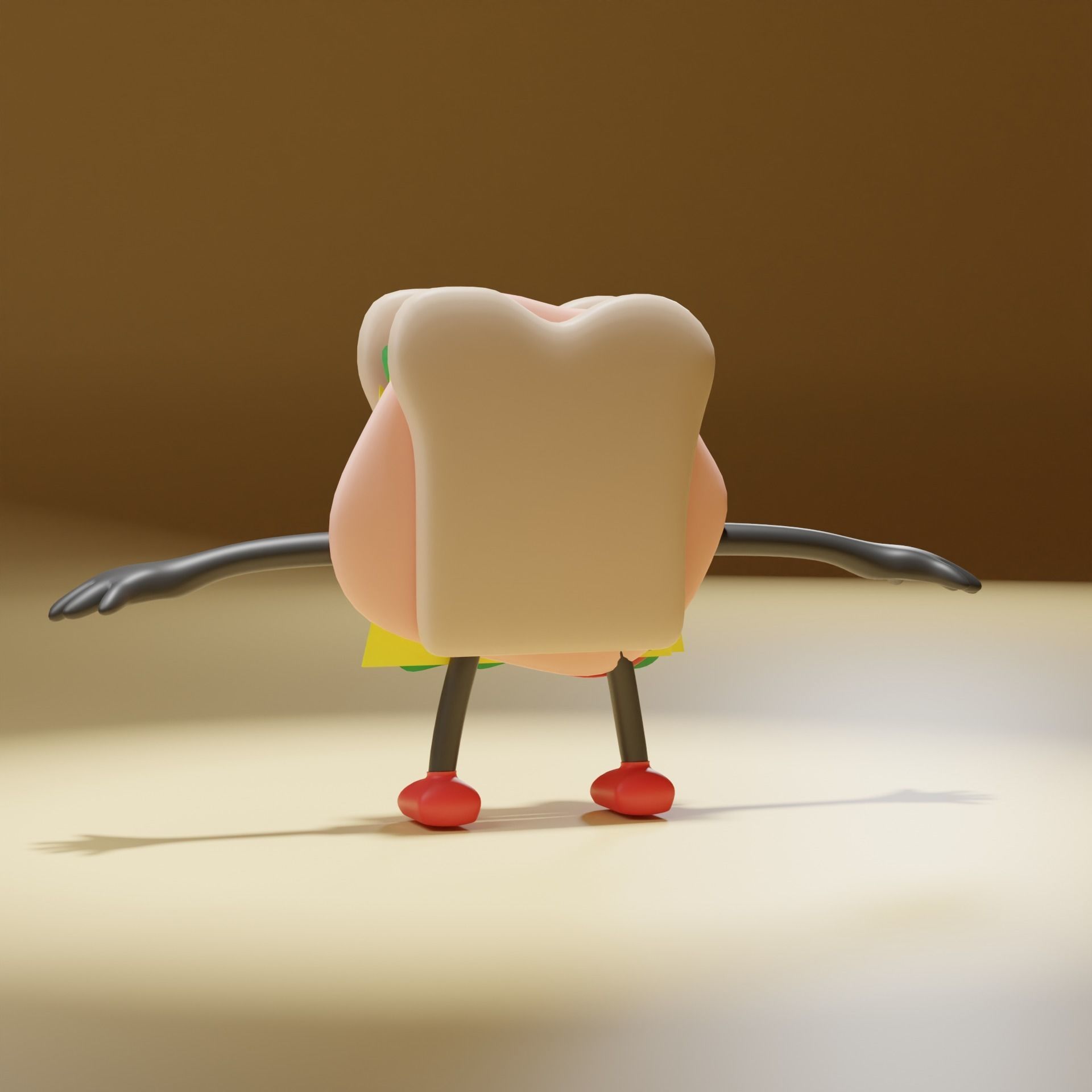Cartoon Sandwich Free 3D model_4