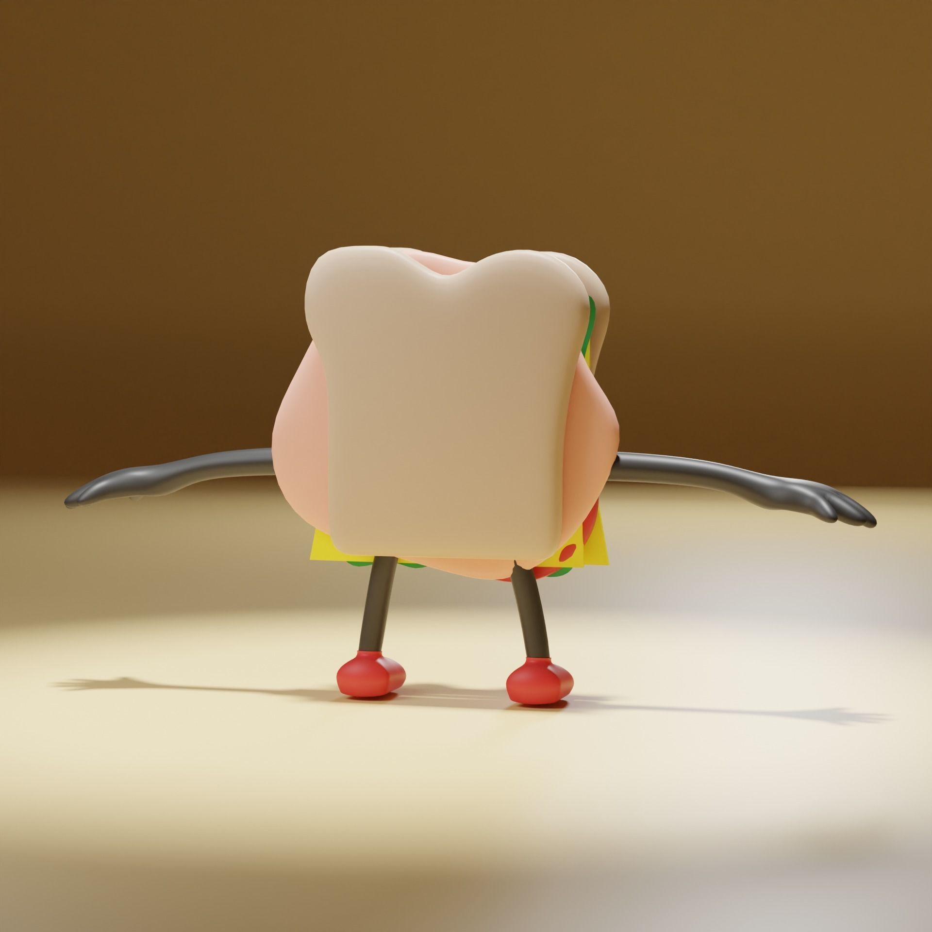 Cartoon Sandwich Free 3D model_5