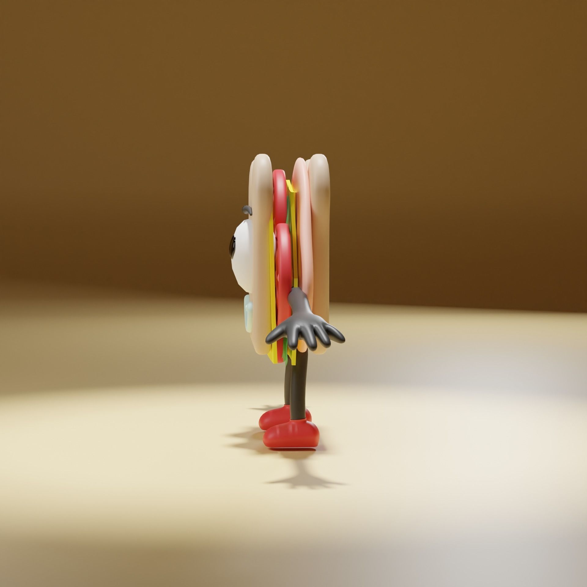Cartoon Sandwich Free 3D model_2