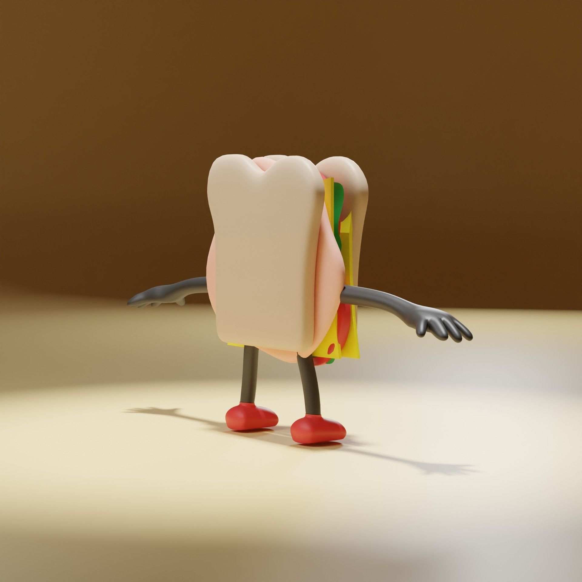 Cartoon Sandwich Free 3D model_6