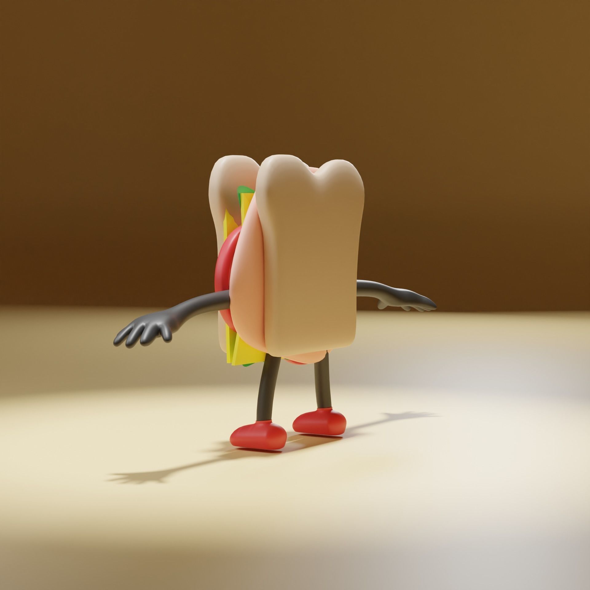 Cartoon Sandwich Free 3D model_3