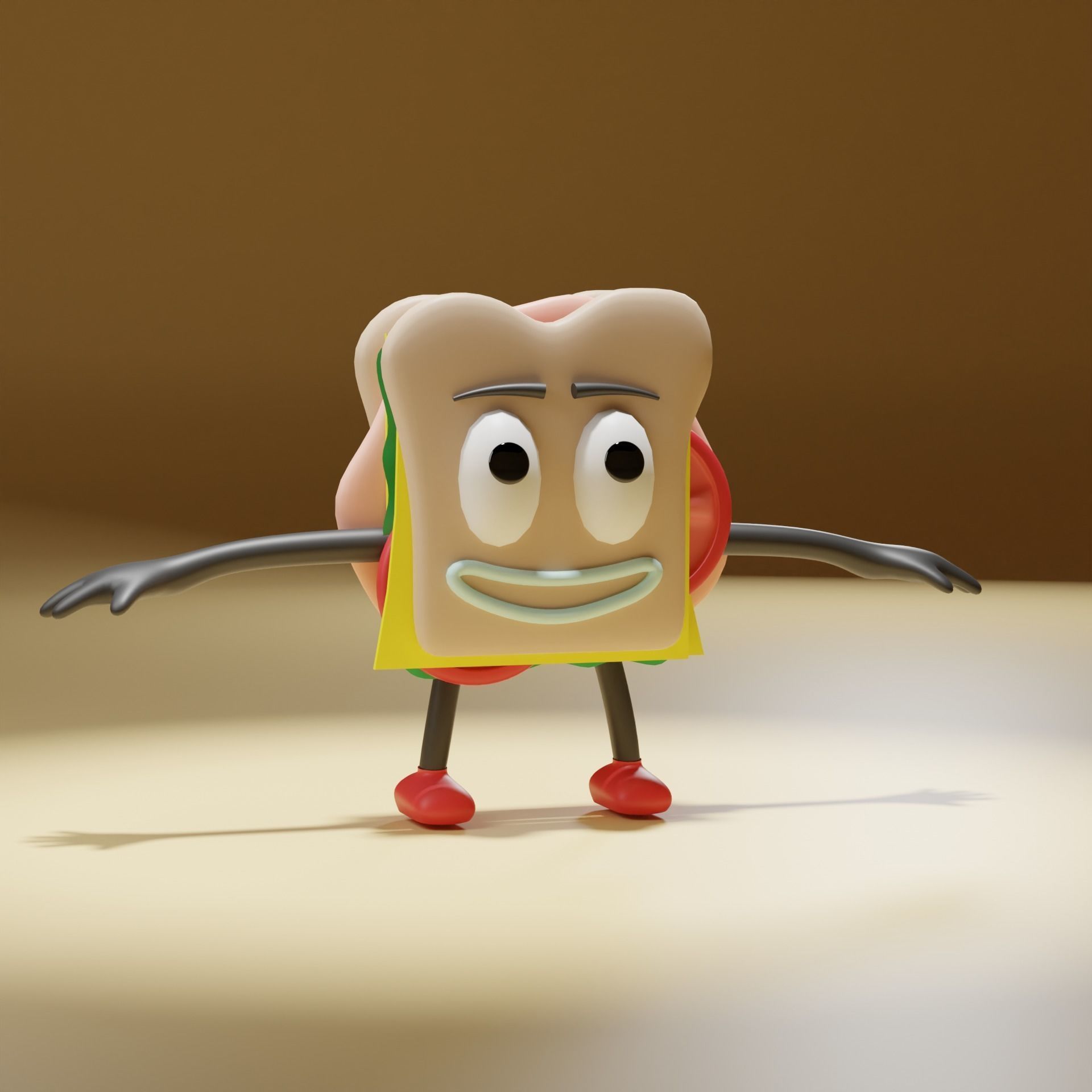Cartoon Sandwich Free 3D model_9