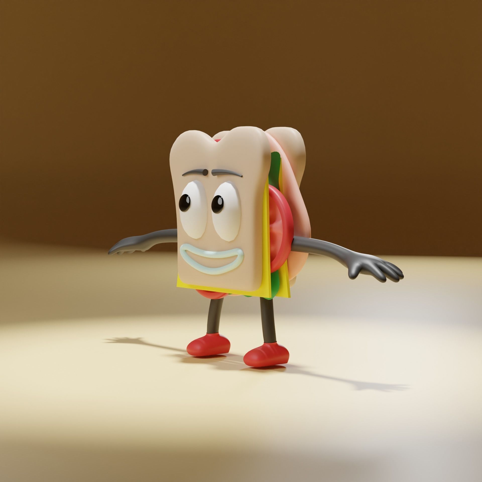 Cartoon Sandwich Free 3D model_1