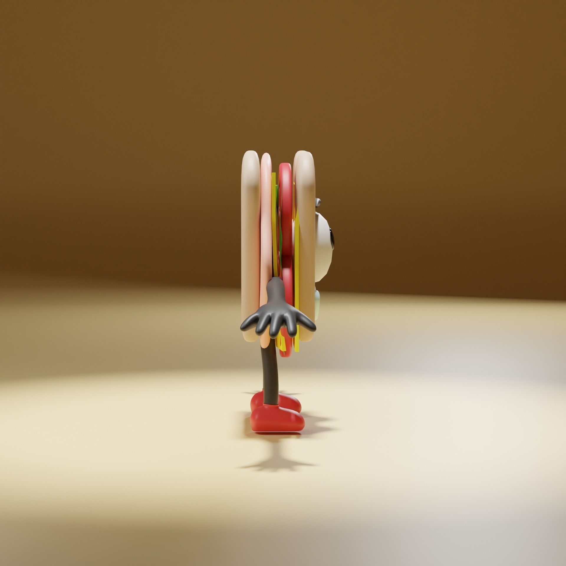 Cartoon Sandwich Free 3D model_7