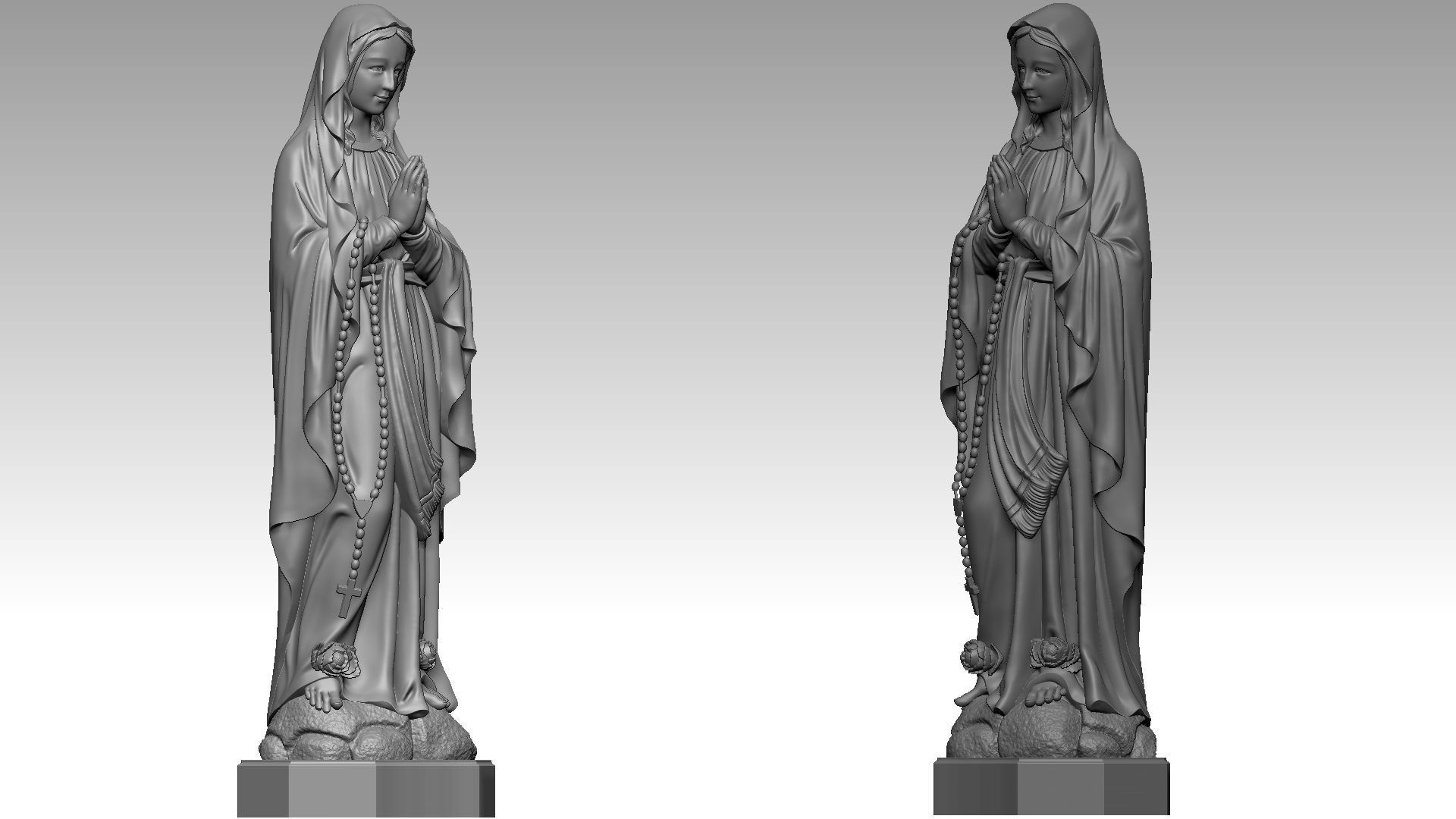 Virgin Mary - Notre Dame de Lourdes 3D print model_6