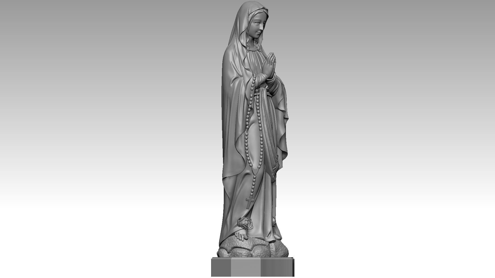 Virgin Mary - Notre Dame de Lourdes 3D print model_1