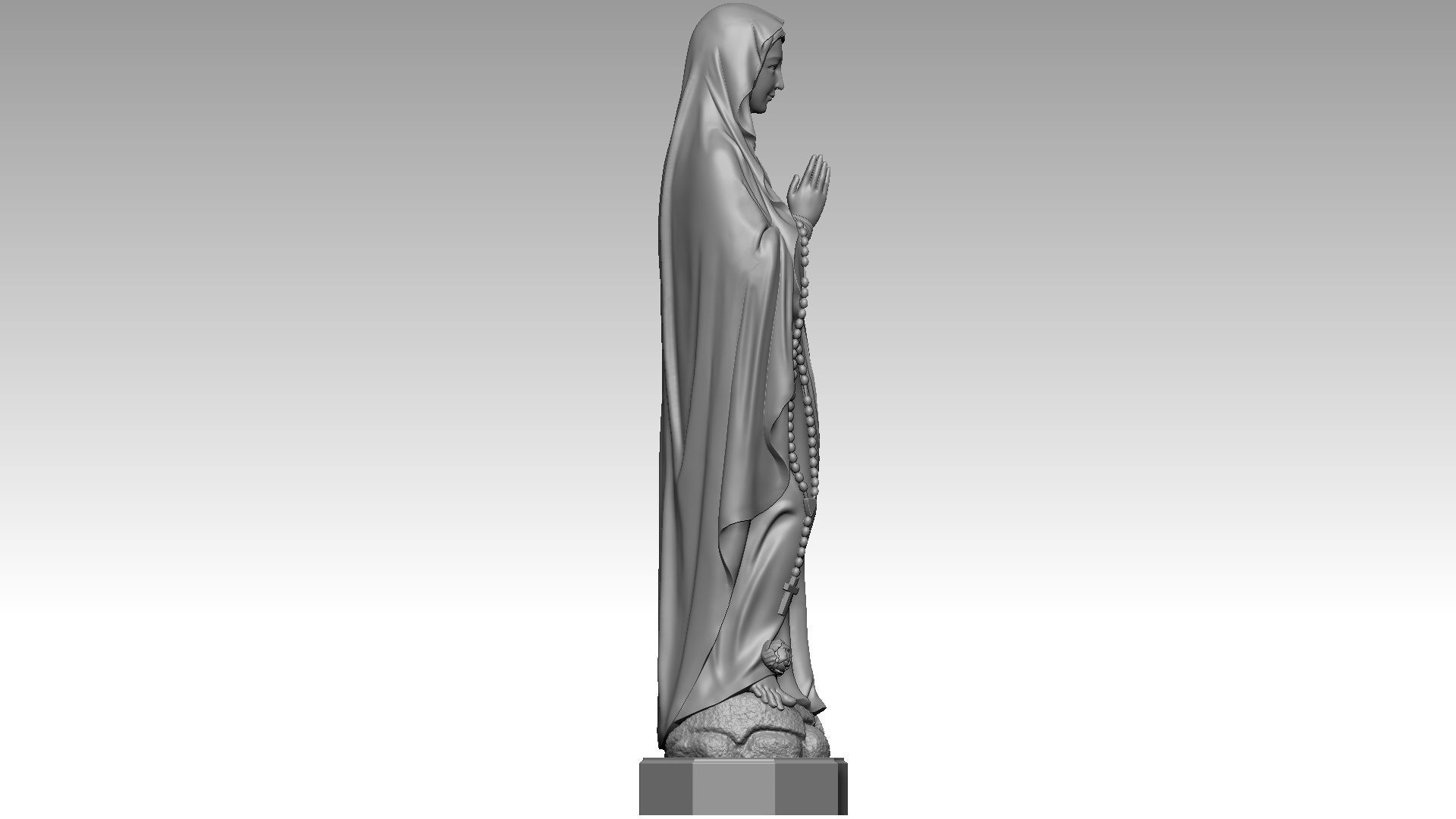Virgin Mary - Notre Dame de Lourdes 3D print model_2