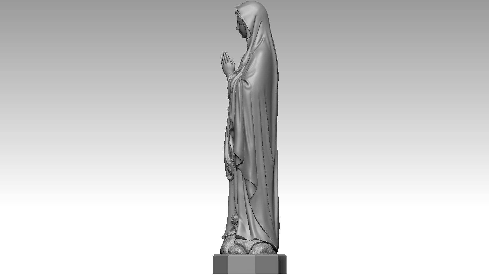 Virgin Mary - Notre Dame de Lourdes 3D print model_4