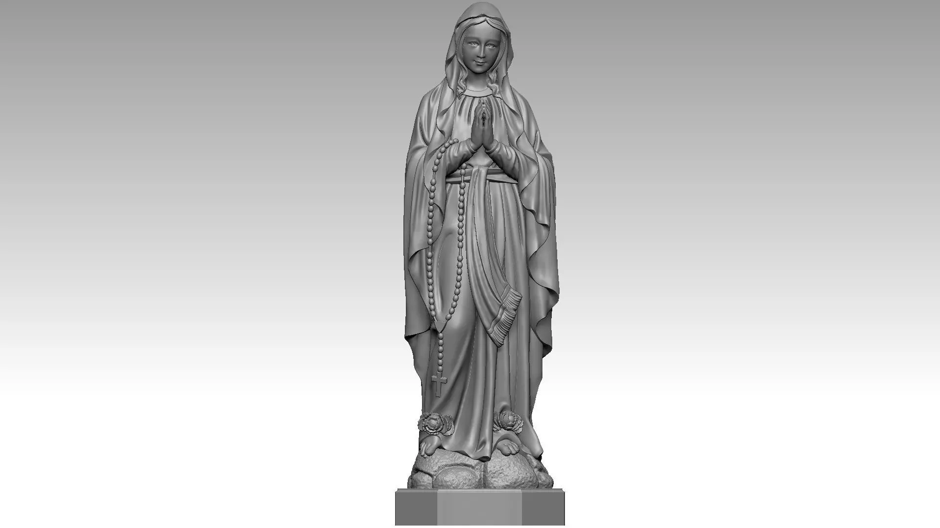 Virgin Mary - Notre Dame de Lourdes 3D print model_0