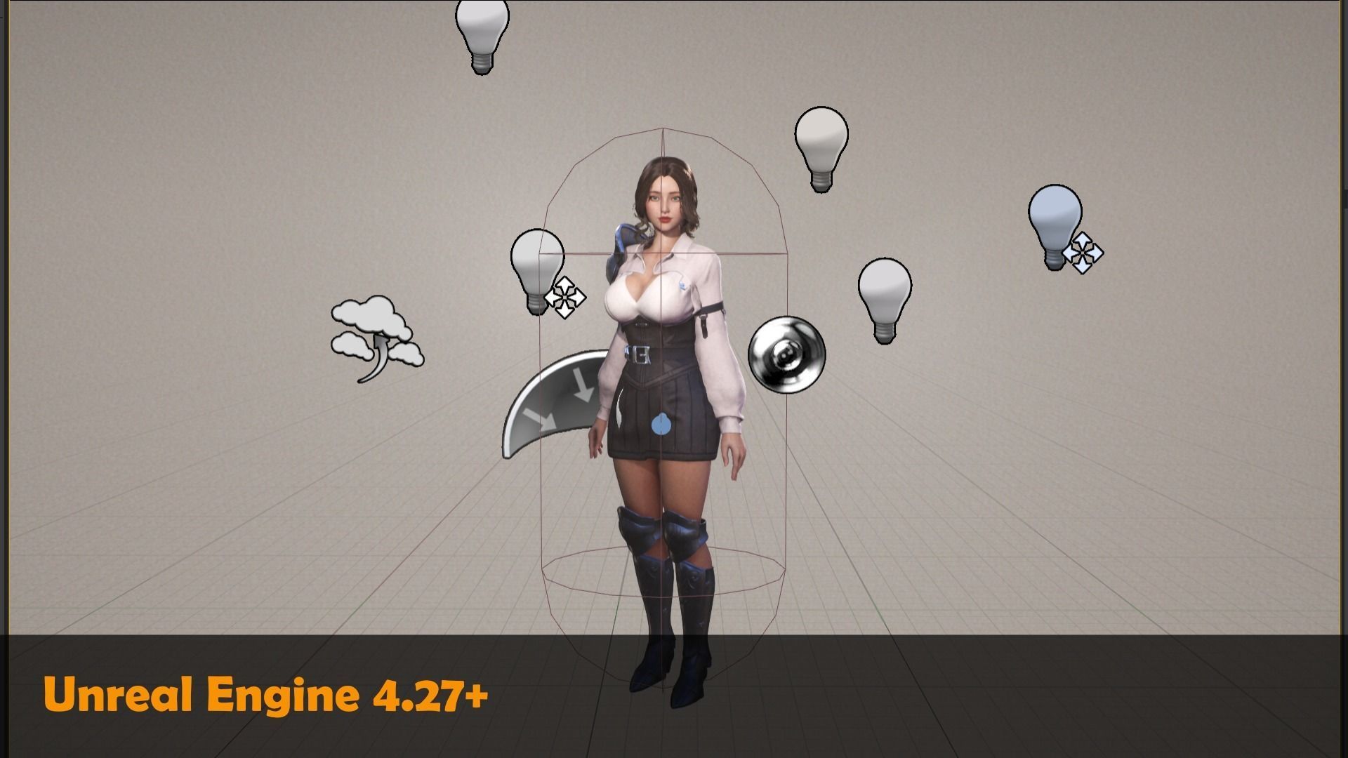 Medieval Girl Madelyn F2 Rigged Animated Modular Game Character Low-poly 3D model_6