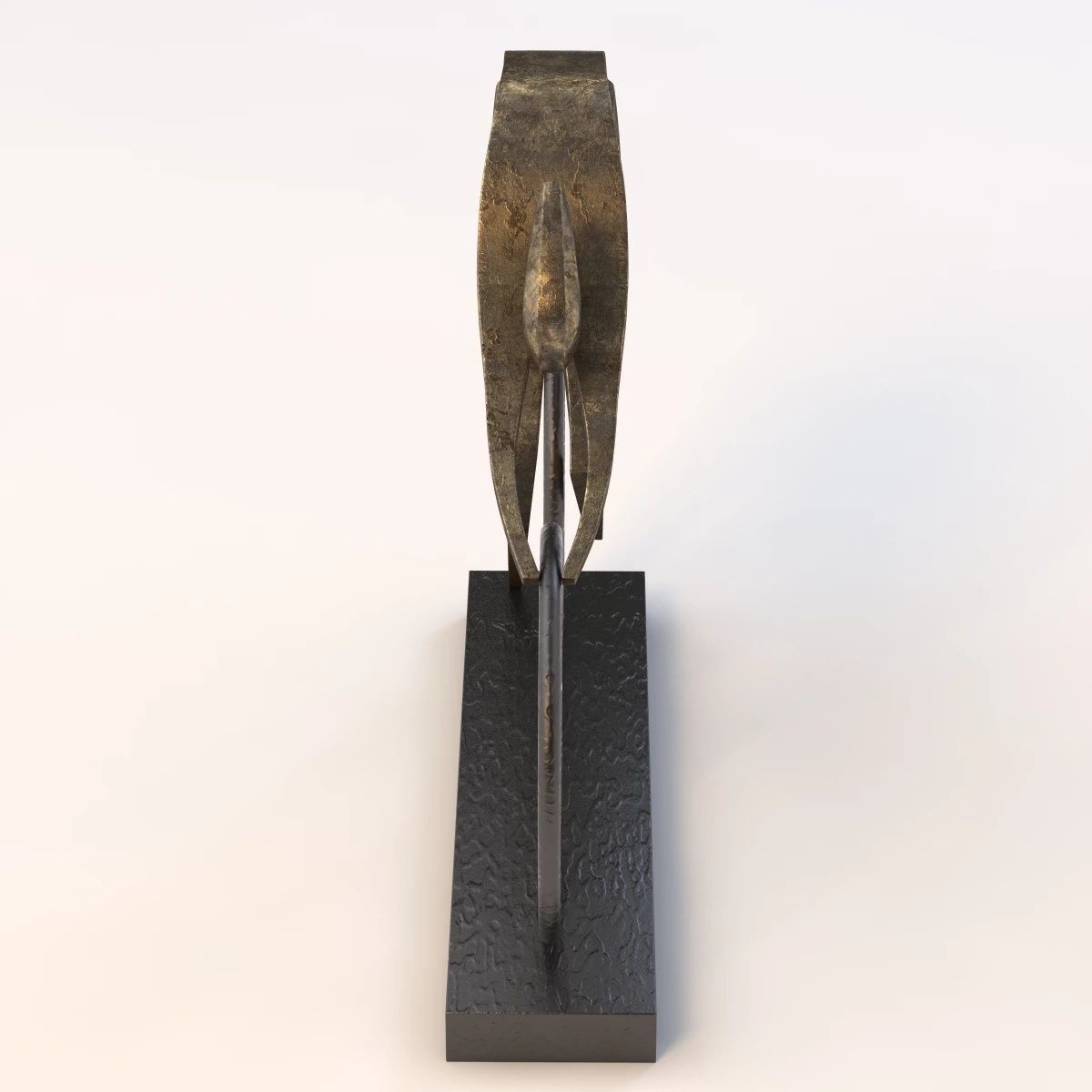 Cyclist Bronze Sculpture 3D model_2