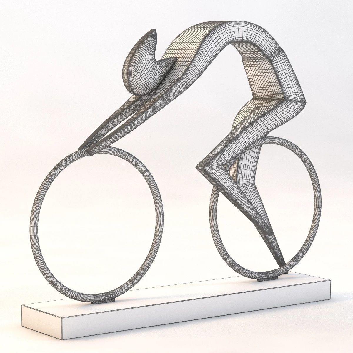 Cyclist Bronze Sculpture 3D model_8