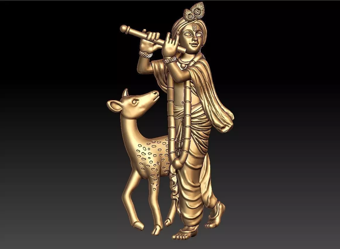 KRISHNA WITH DEER 3D print model
