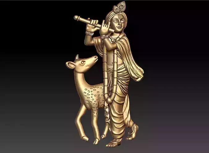 KRISHNA WITH DEER