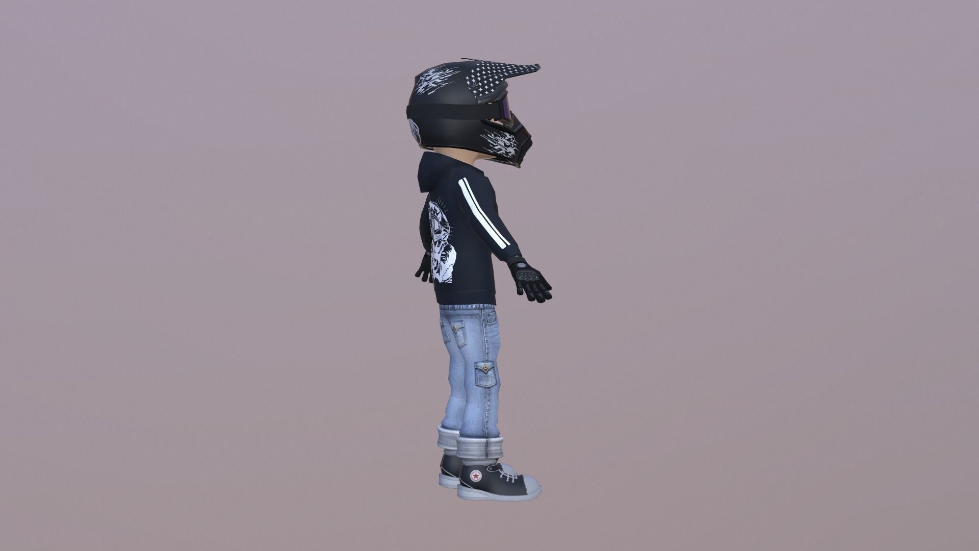 Bike Rider Boy  Low-poly 3D model_2