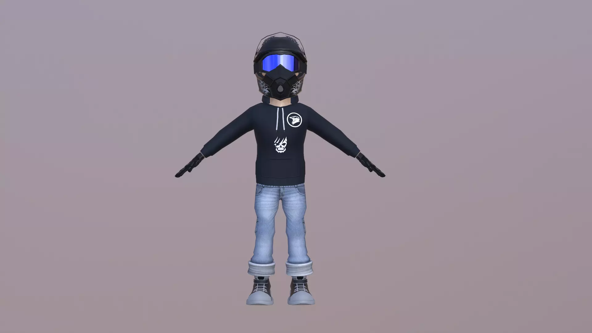 Bike Rider Boy  Low-poly 3D model_0