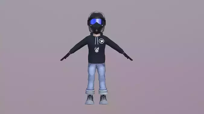 Bike Rider Boy  Low-poly 3D model