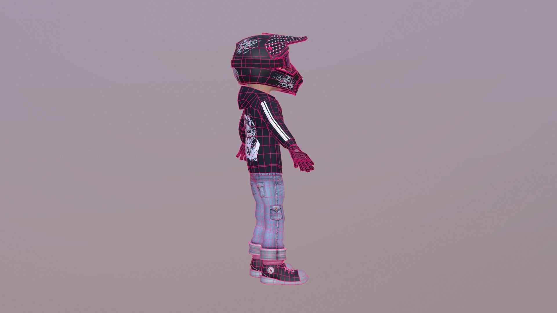 Bike Rider Boy  Low-poly 3D model_8