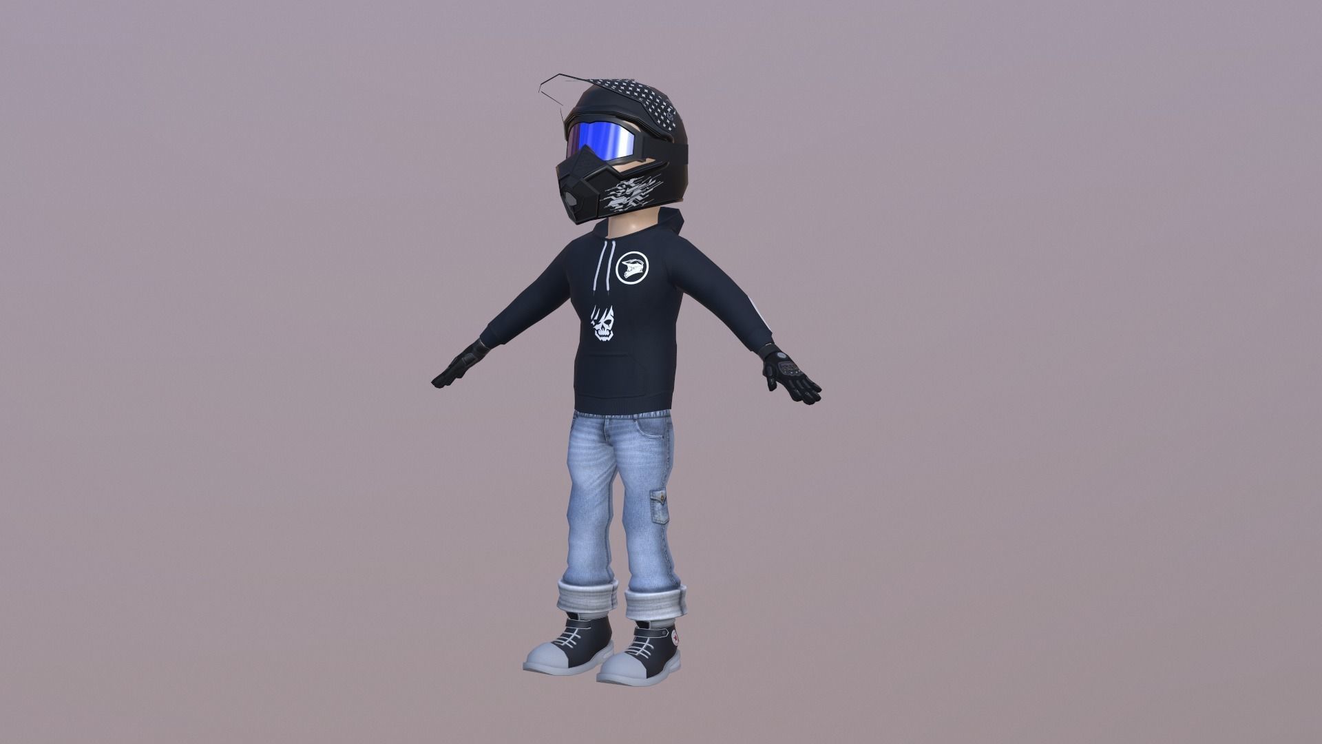 Bike Rider Boy  Low-poly 3D model_4
