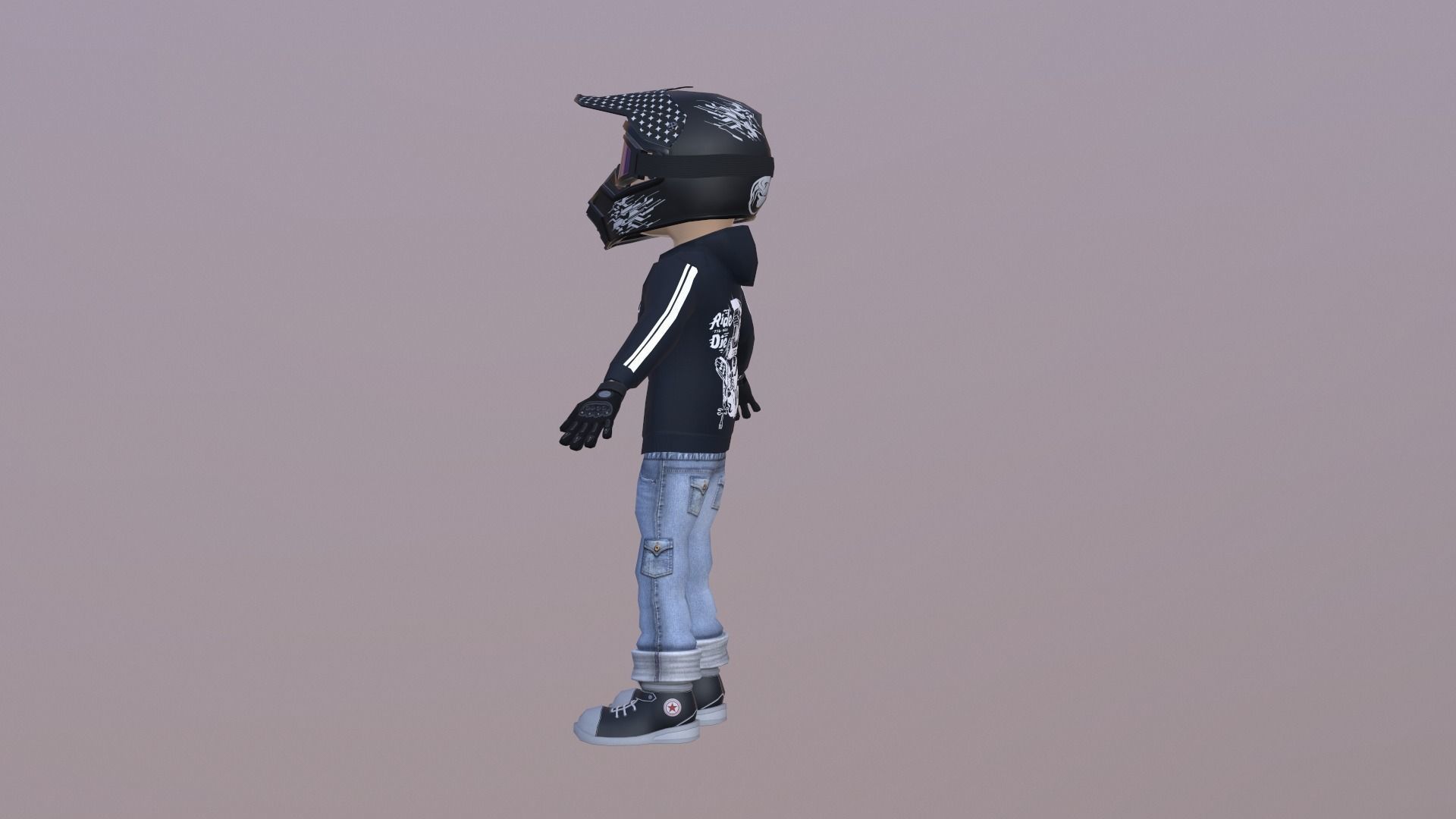 Bike Rider Boy  Low-poly 3D model_5