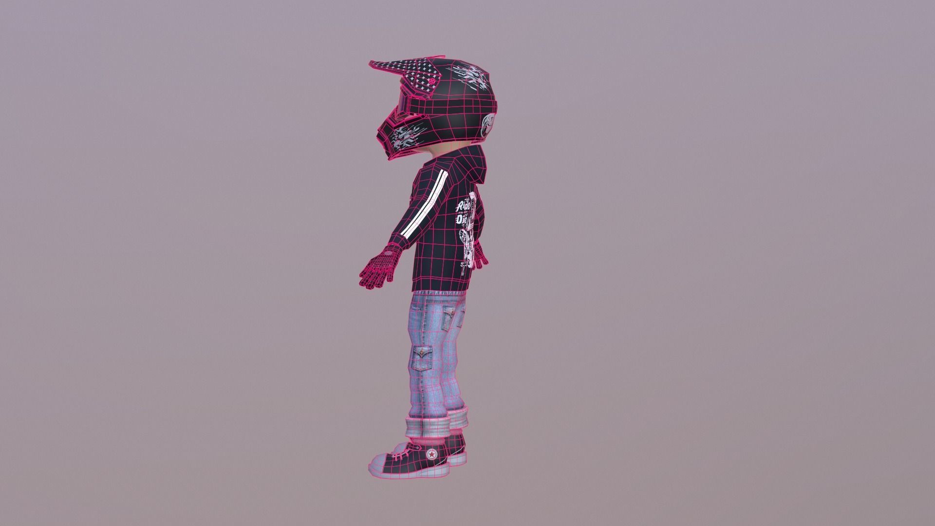 Bike Rider Boy  Low-poly 3D model_11