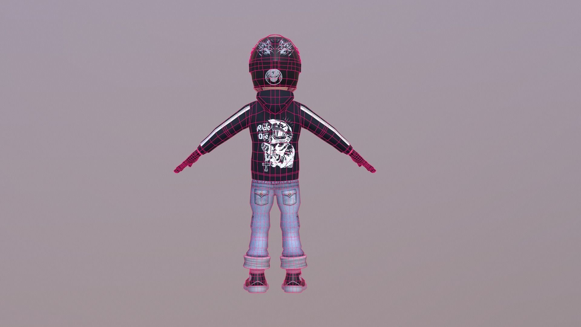 Bike Rider Boy  Low-poly 3D model_10