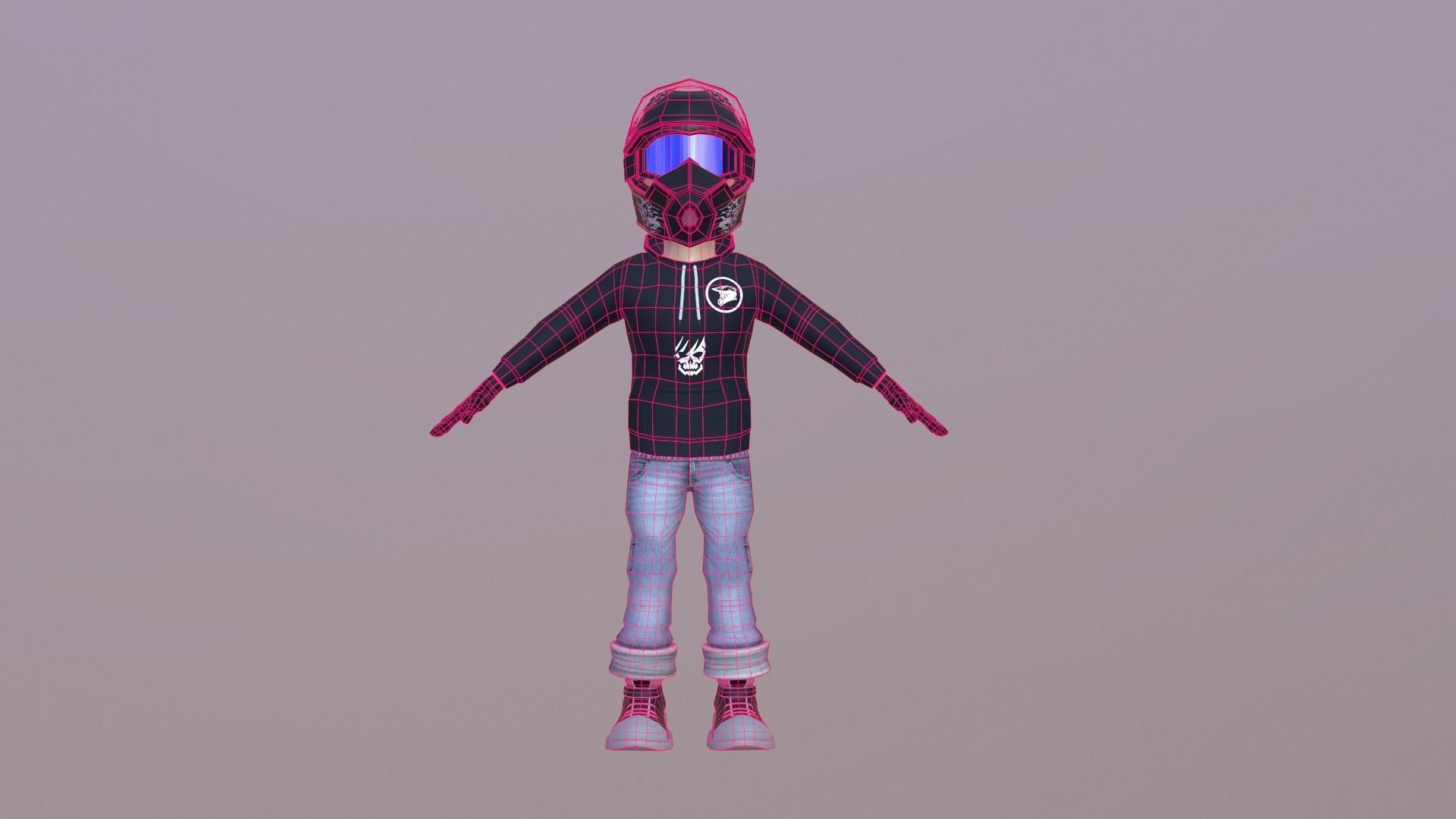 Bike Rider Boy  Low-poly 3D model_9