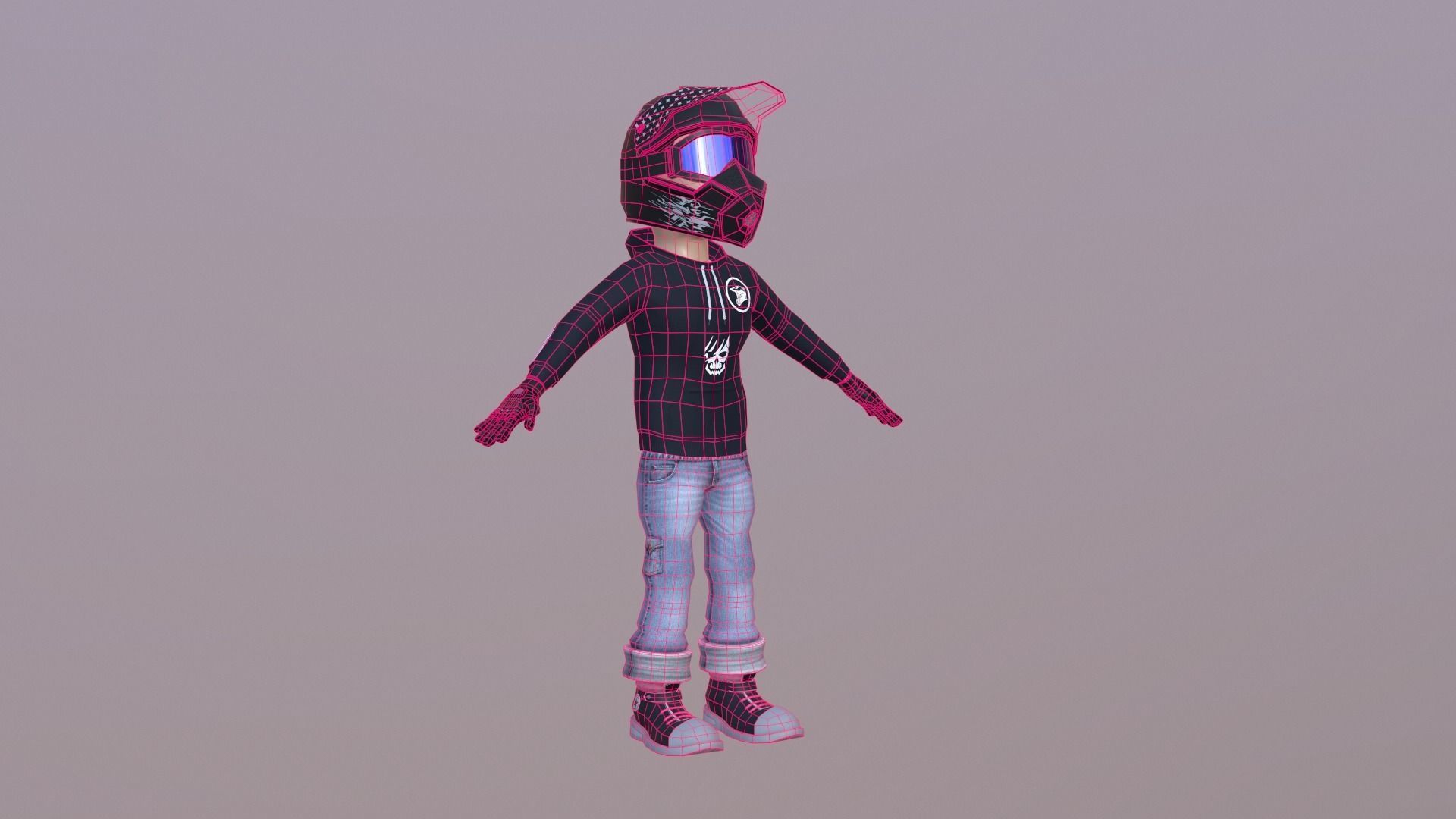 Bike Rider Boy  Low-poly 3D model_6