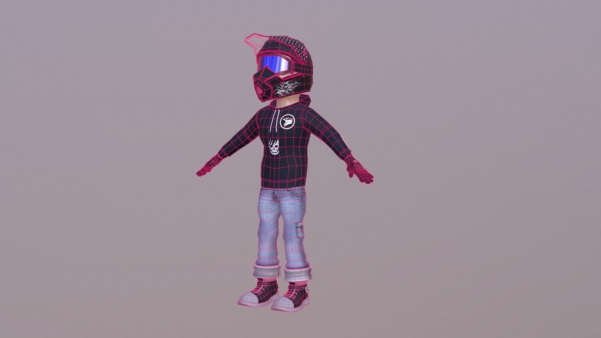 Bike Rider Boy  Low-poly 3D model_7