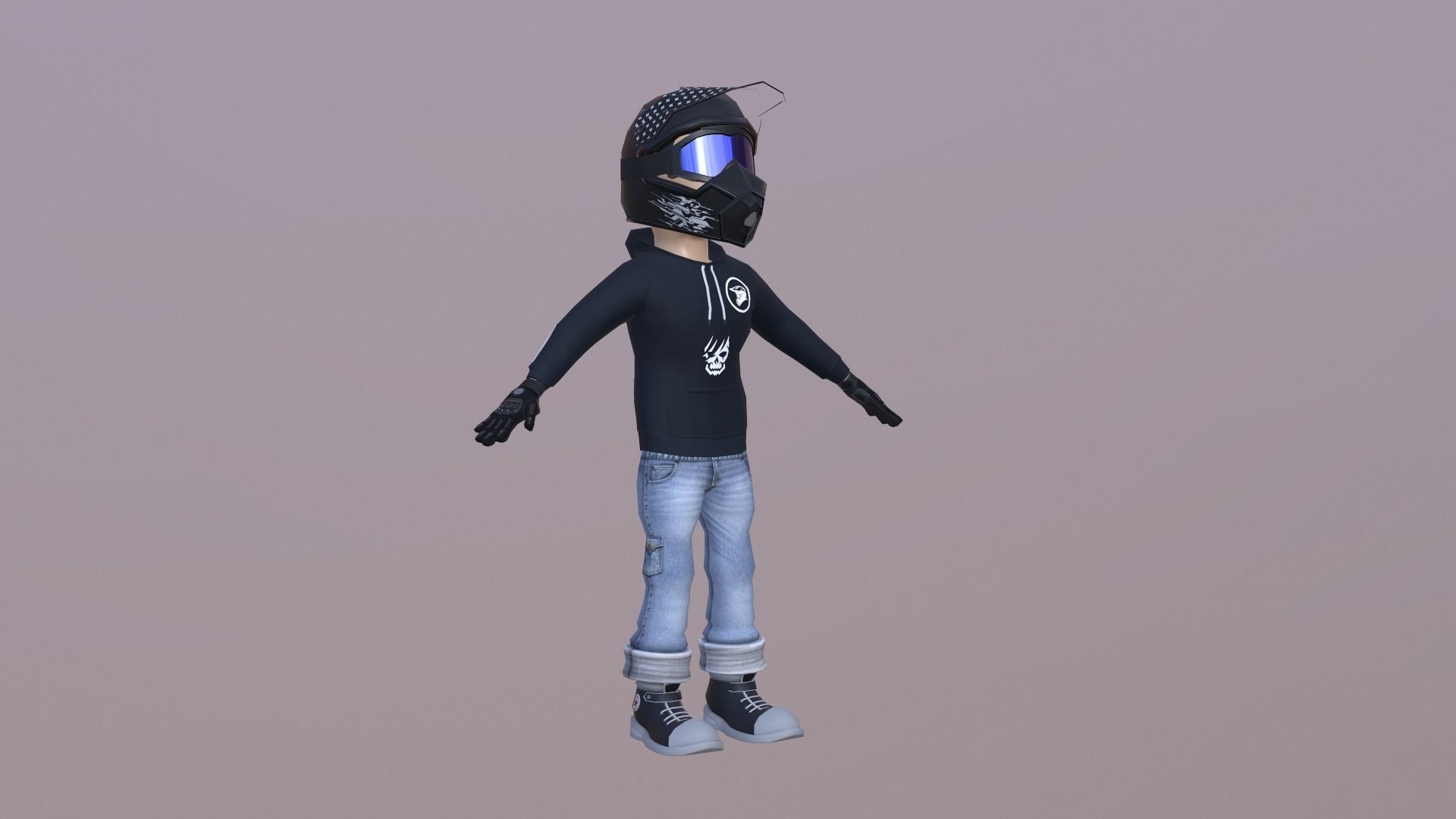 Bike Rider Boy  Low-poly 3D model_1