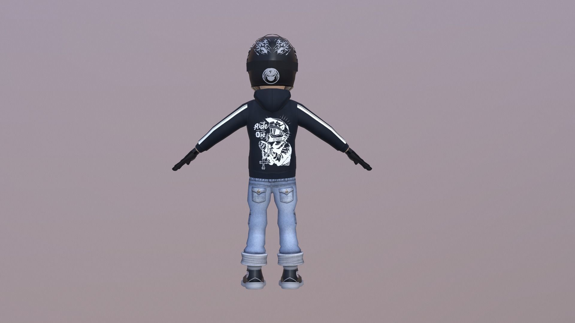 Bike Rider Boy  Low-poly 3D model_3