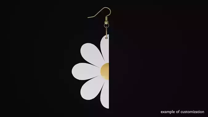 Half Flower earring 3D print model