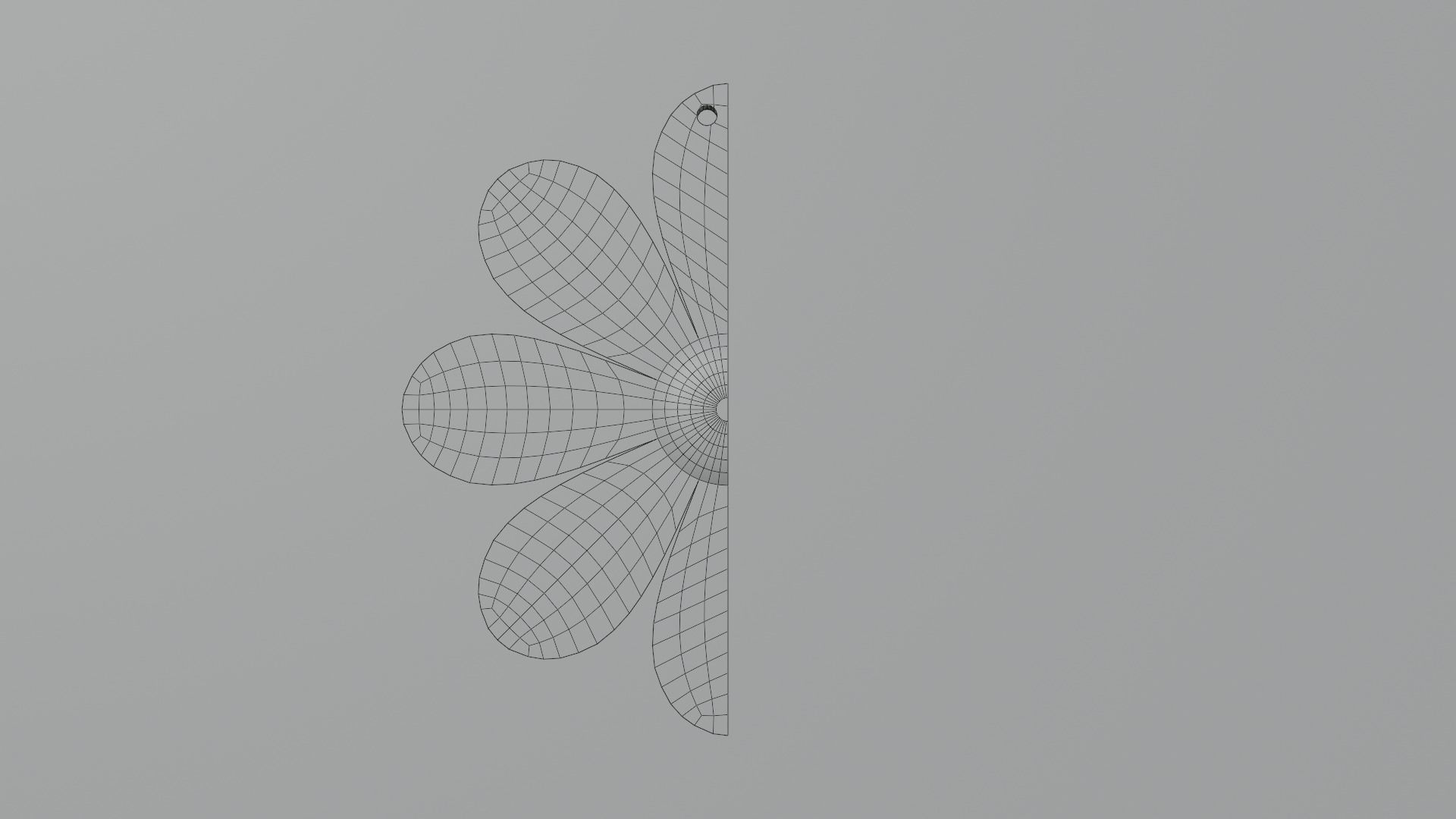 Half Flower earring 3D print model_3