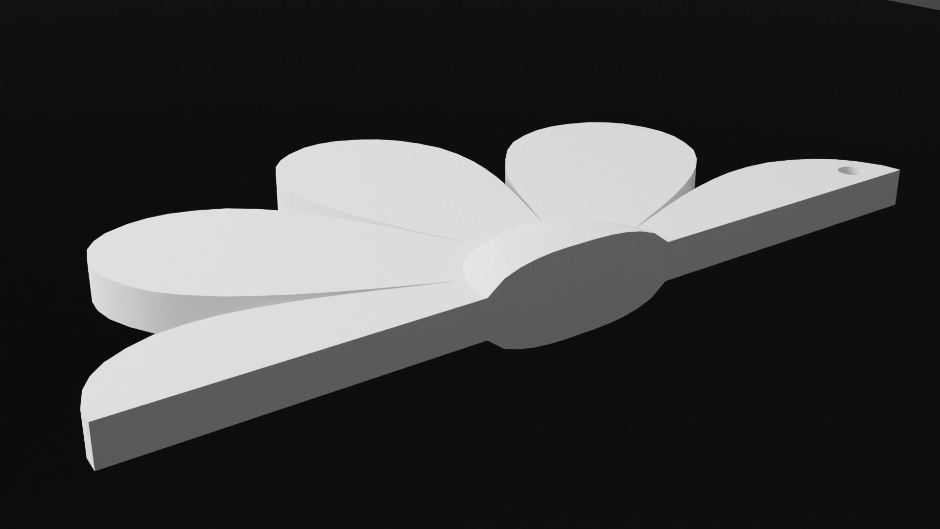 Half Flower earring 3D print model_6