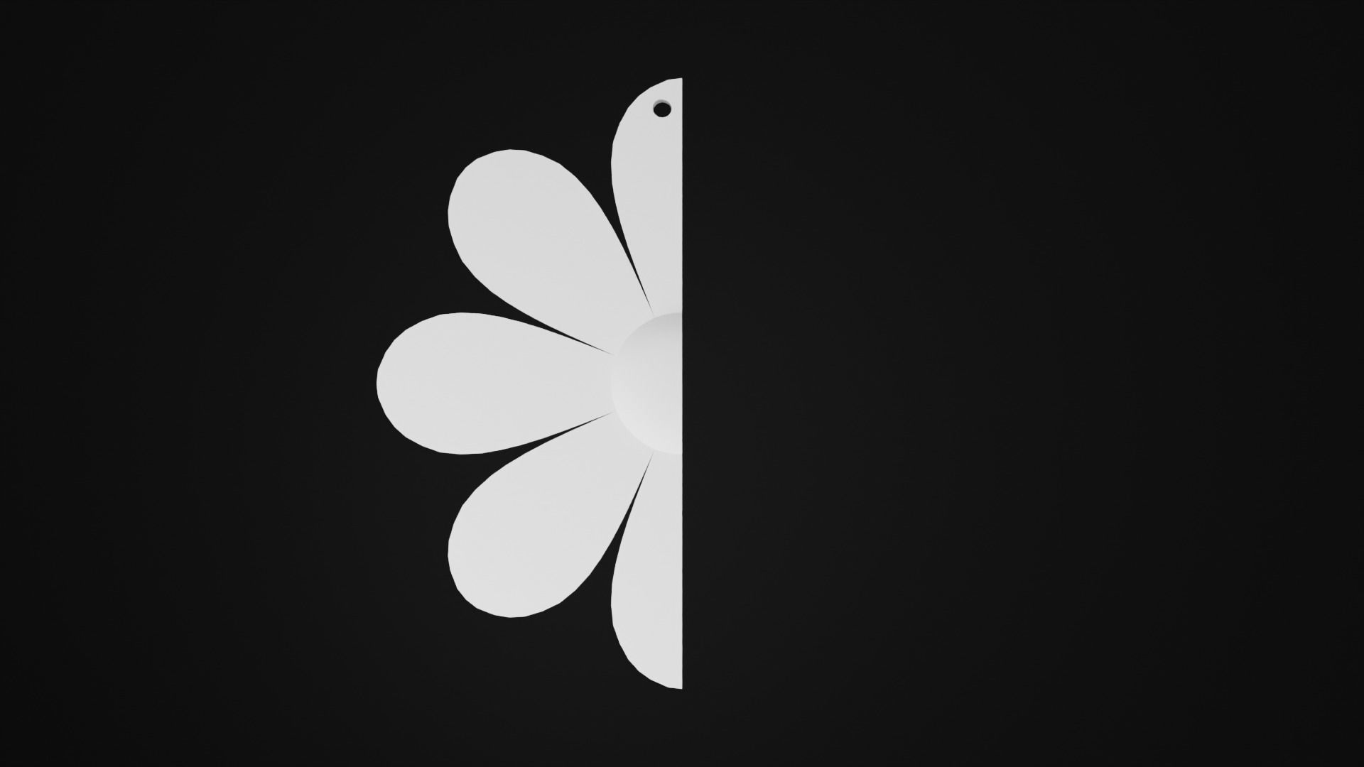 Half Flower earring 3D print model_1