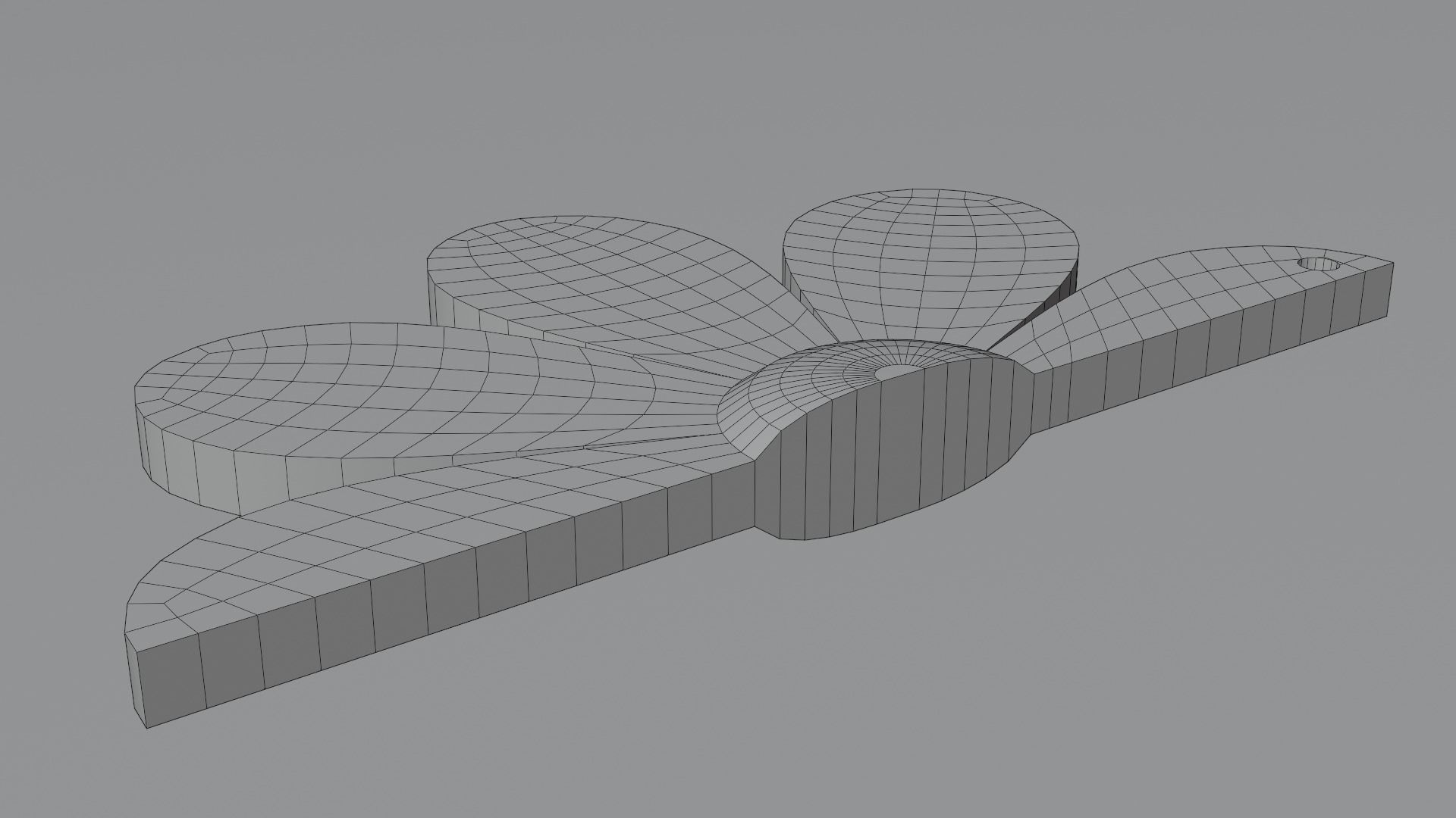 Half Flower earring 3D print model_7