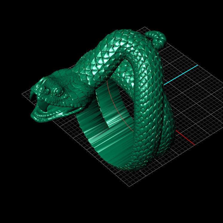 Snake Serpent ring 3D print model_6