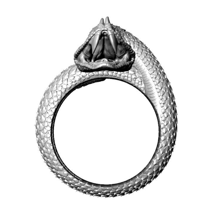 Snake Serpent ring 3D print model_5