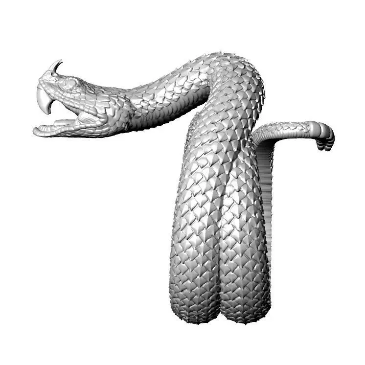 Snake Serpent ring 3D print model_0