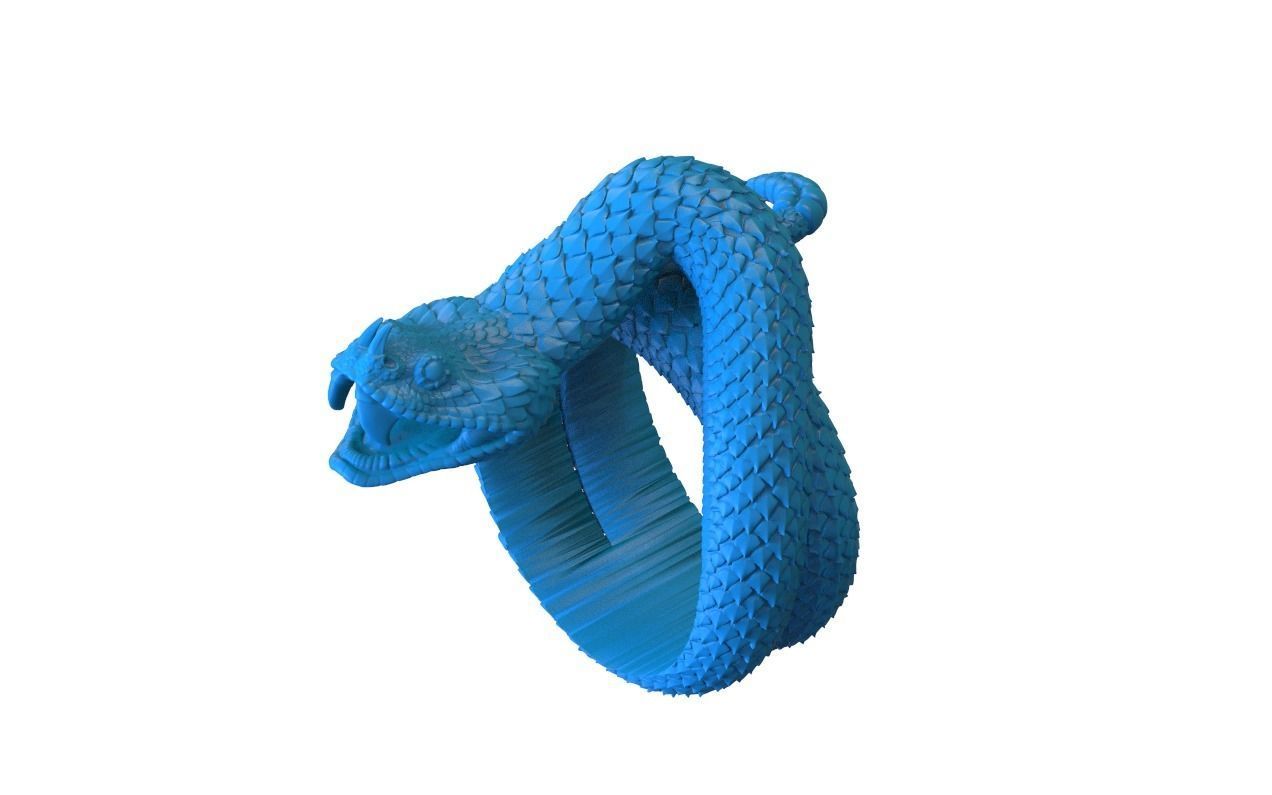 Snake Serpent ring 3D print model_2