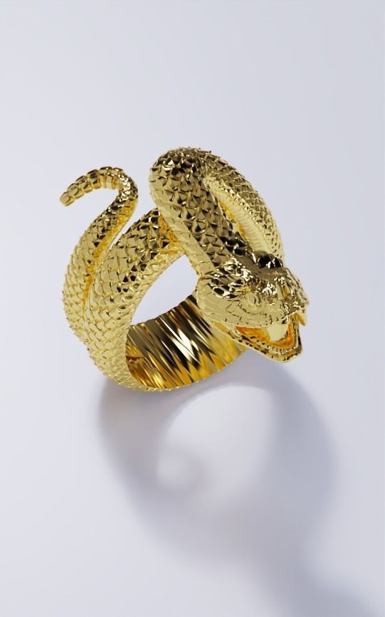 Snake Serpent ring 3D print model_1