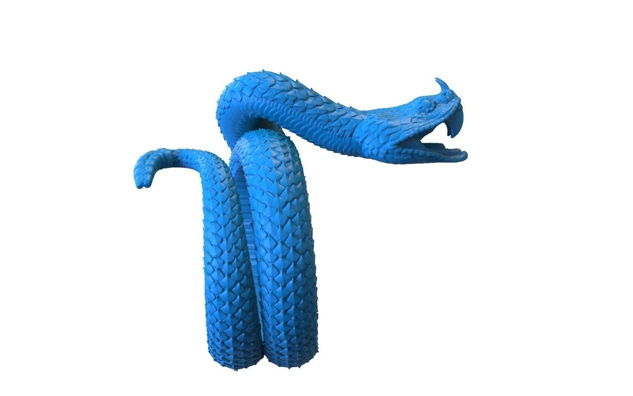Snake Serpent ring 3D print model_3
