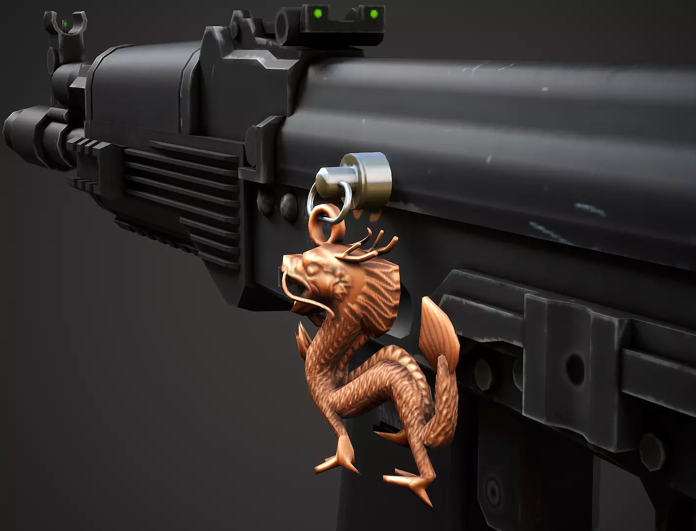 Chinese Dragon Weapon Charm - Low Poly Game Ready Low-poly 3D model_0