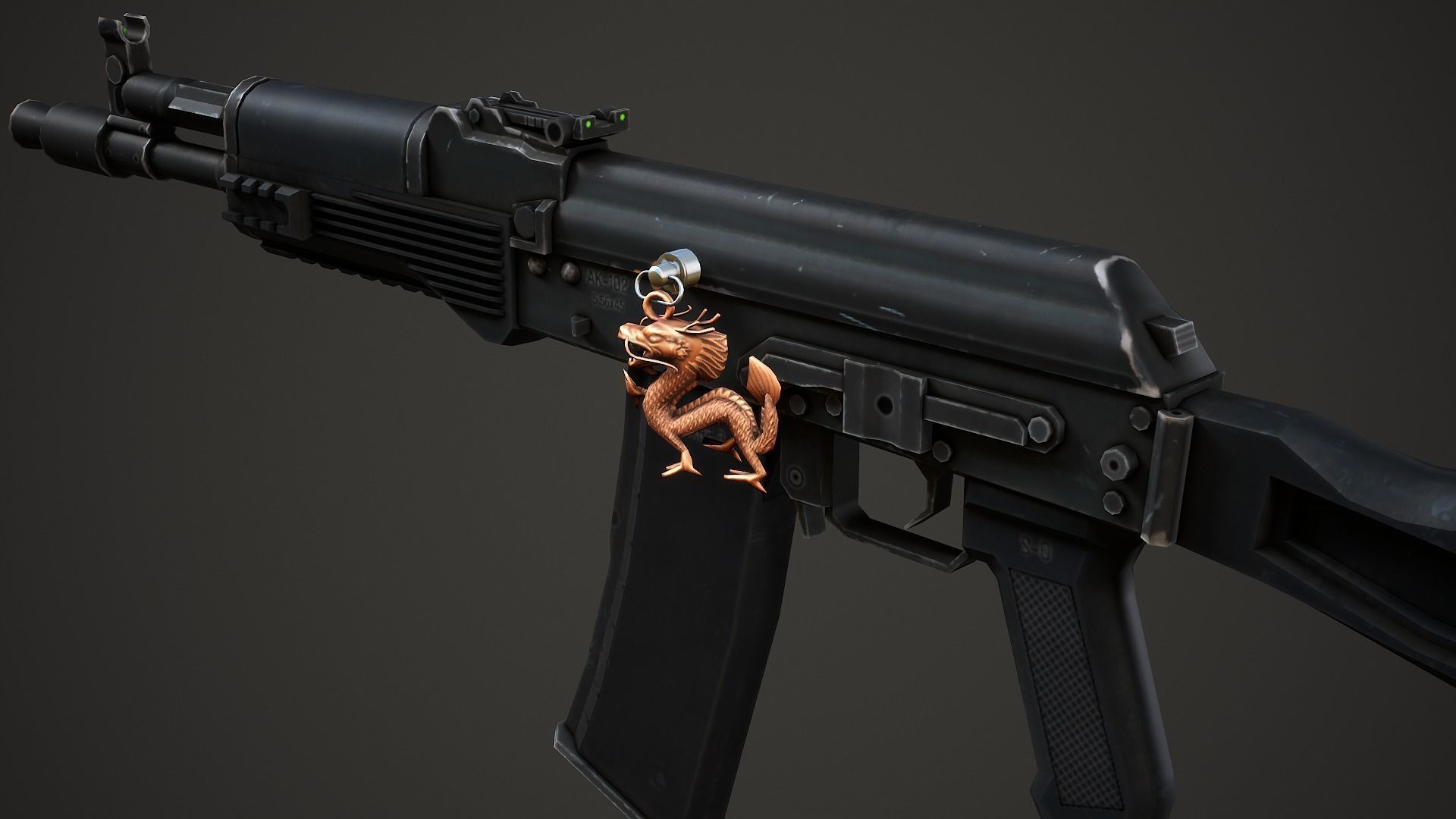 Chinese Dragon Weapon Charm - Low Poly Game Ready Low-poly 3D model_1