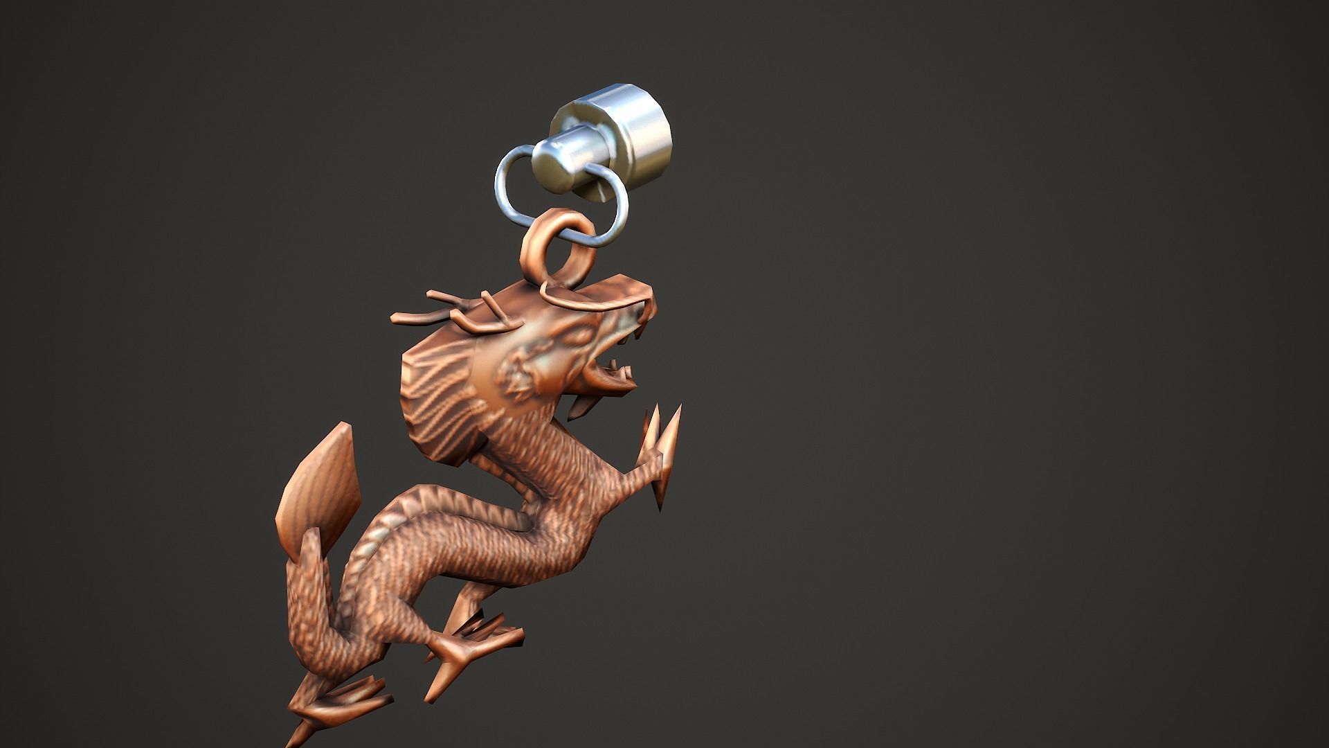 Chinese Dragon Weapon Charm - Low Poly Game Ready Low-poly 3D model_6